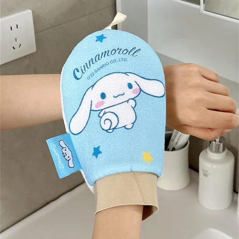 

Sanrio My Melody Body Cleaning Frosted Gloves Cute Cartoon Cinnamoroll Kuromi Wipe Off Dead Skin Gloves Exfoliating SPA Massage