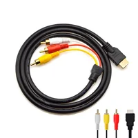 1.5M 5FT HDMI-Compatible Av Male To 3 rca Conversion TV Set-Box DV DVD Audio Video Cable to 3rca  Digital Wire Converter Adapter - Image 5