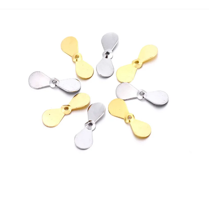 OUTKIT 50 stücke Angeln Propeller Spinner Klinge Edelstahl Harte Köder Spin Runde Weide Blatt Diy Weiß Streifen Angeln Teile – Detail 7