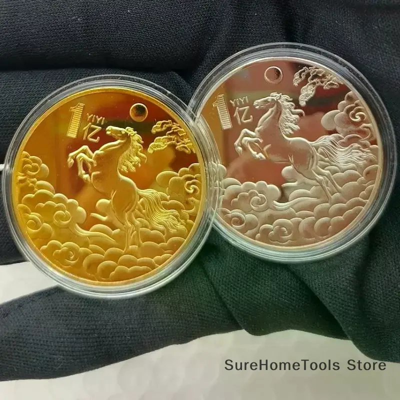 40mm 2026 Year Of The Horse Souvenir Coins Lucky Zodiac Horse Collectible Metal Coins Chinese New Year Feng Shui Collection Gift