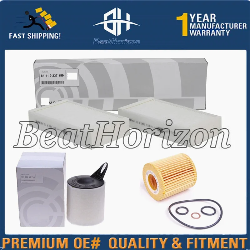 

New Oil Filter 11427508969 Cabin Filter 643193135 Air Filter Set for BMW E84 E90 13717532754