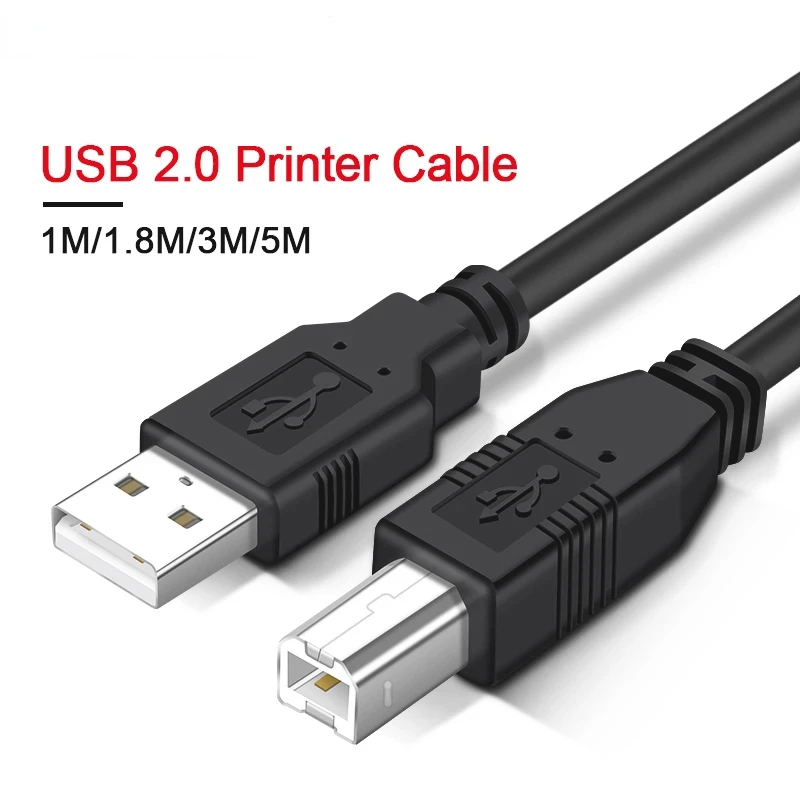 

Print Cable B USB 2.0 Type A to Male to Male Printer Cable 1m/1.8m /3m /5m For Camera Epson HP Canon Printer usb Printer