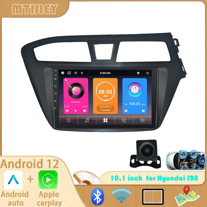 

Беспроводная Автомагнитола CarPlay Android 13 для Hyundai I20 2015-2017, Автомобильная Мультимедийная система с GPS, Авторадио 2din