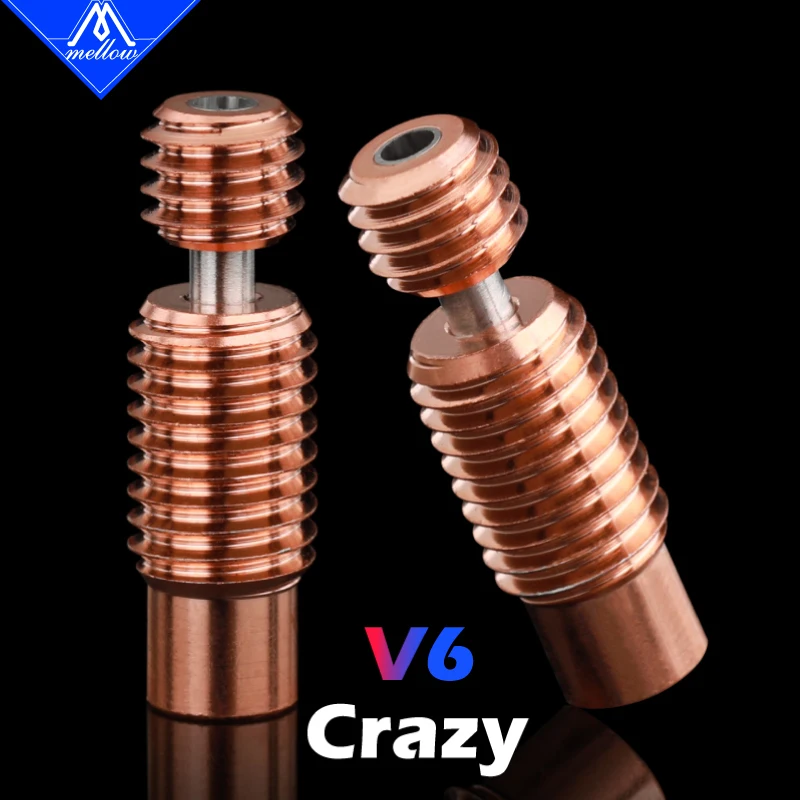 Mellow All-metal nf V6-crazy Calor Quebrar Cobre & Bocal da Impressora 3d Garganta para 1.75 mm v6 Hotend Aquecedor Bloco Aço Inoxidável - Imagem 6