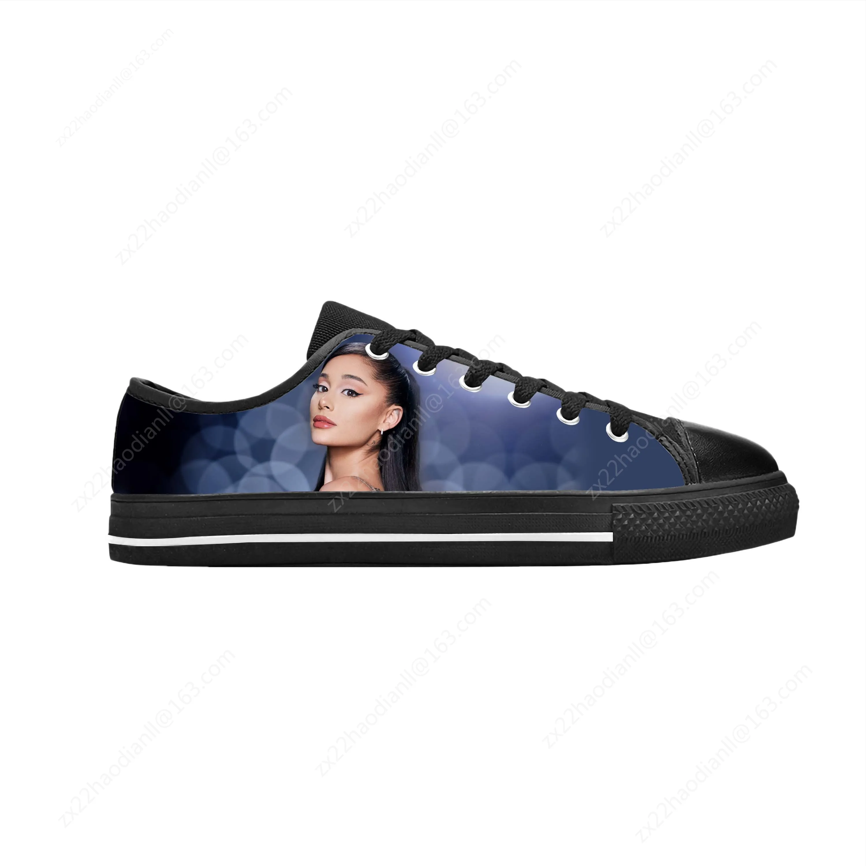 Pop Singer Music Ariana Cute Fashion Popular Rock Casual Cloth Shoes Low Top Comfortable Breathable 3D Print Men Women Sneakers