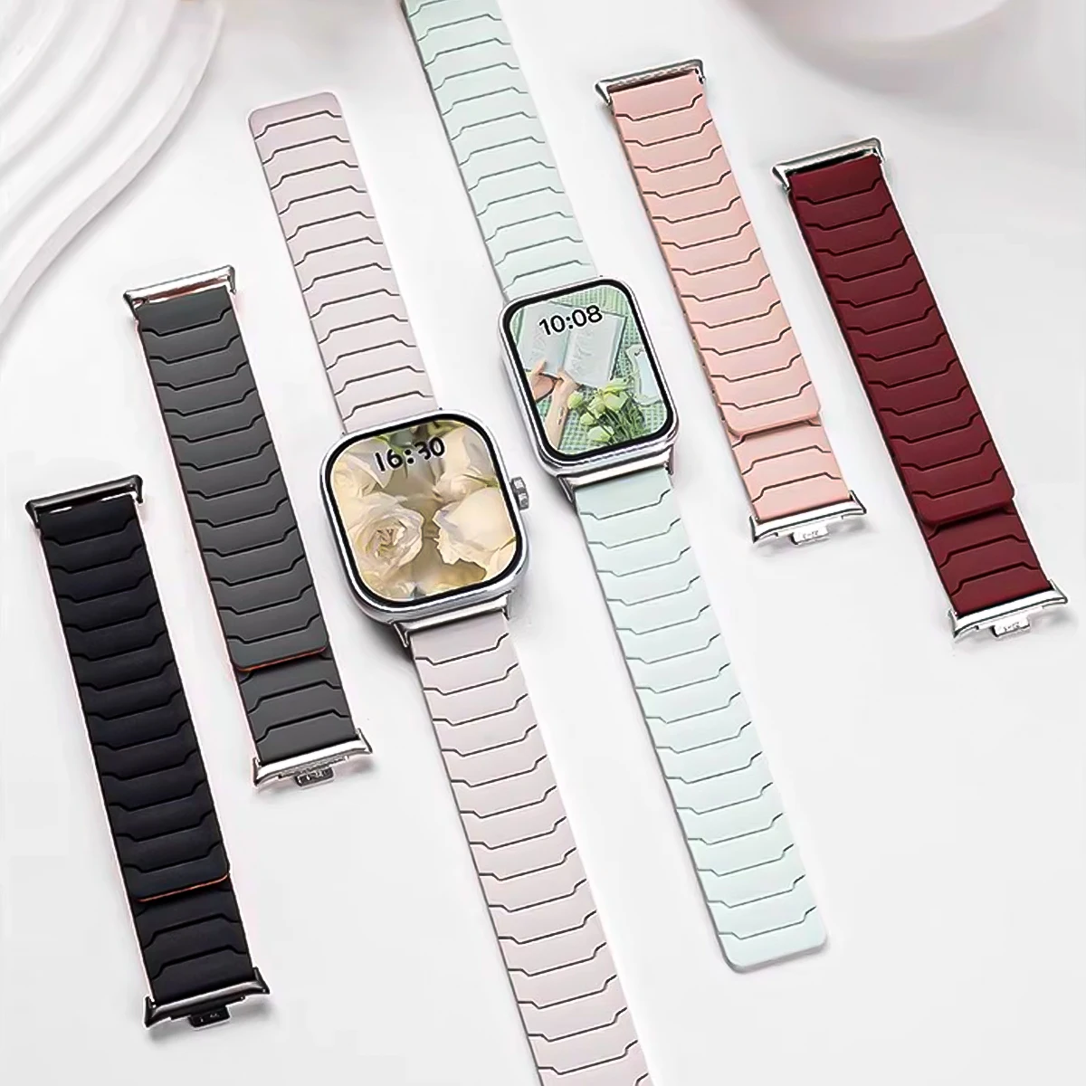 Magnetisches Silikonarmband für Redmi Watch 6 5 Watch 4 Sportarmband für Mi Band 9Pro 8Pro Correa Atmungsaktives Armband Zubehör – Detail 7