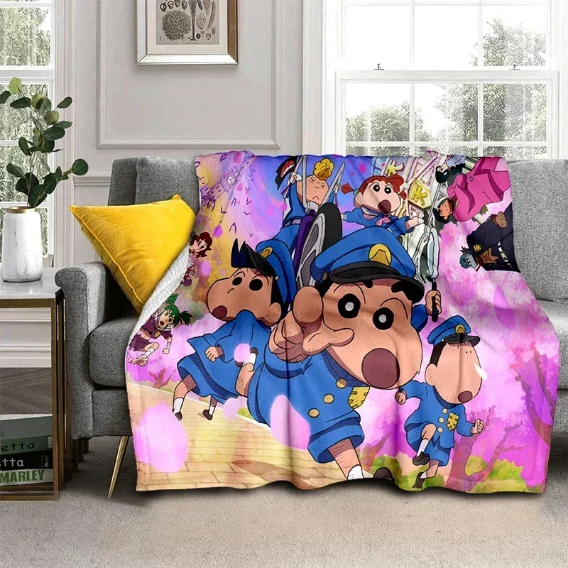 Crayon S-Shinchan Anime Throws Blanket Picnic Super Soft kawaii Blanket for Travel Bedding Couch Sofa Bed Blanket Birthday Gift 3