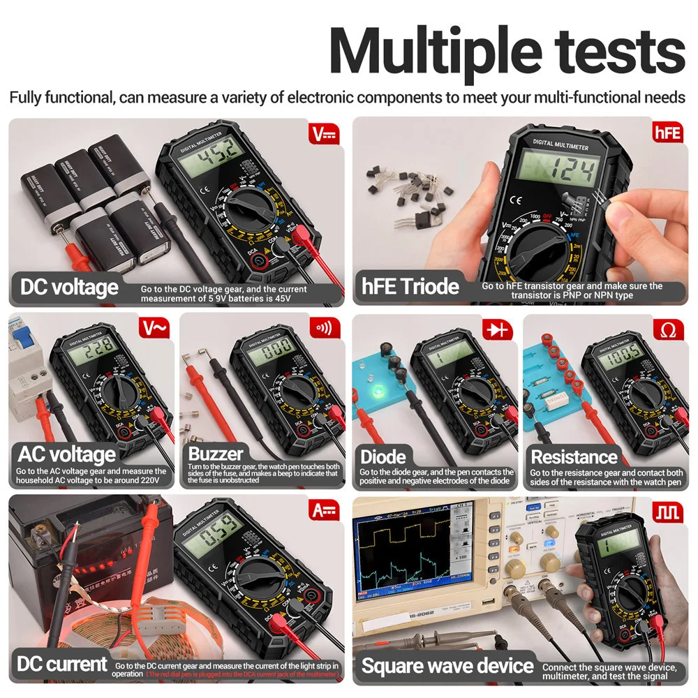 SZ308 Digital Multimeter Maximum Count 1999 Mini Digital Multimeter for Electrician Inspection And Repair Display digital multimeter multimeter tester