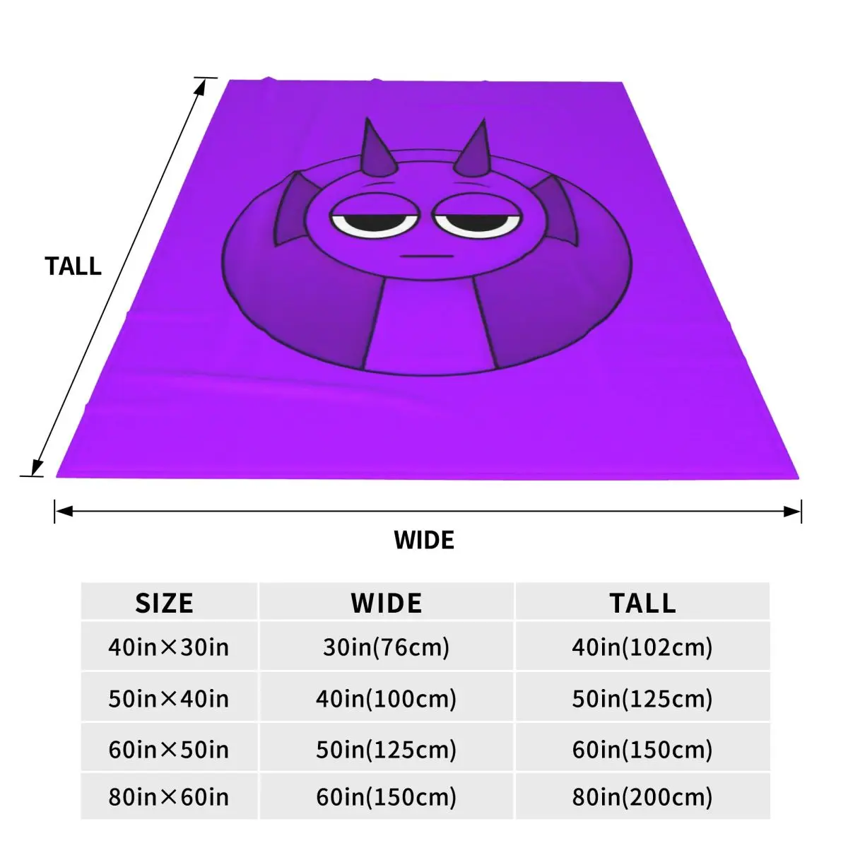 Sprunki Incredibox Durple Blanket Flannel Cartoon Anime Game Multifunction Super Warm Throw Blanket Bedding Outdoor Rug Piece 6