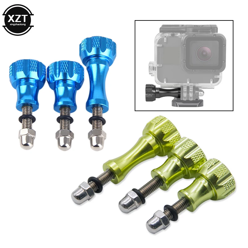 Aluminum Thumb Knob Bolt Screw 3Pcs For GoPro Hero 7 6 5 4 Xiaomi Yi 4K Sjcam SJ4000 H9 Case Tripod Mount Cam Accessory