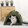 Pet Tent Bed Cats House Supplies Products Accessories Warm Cushions Furniture Sofa Basket Beds Winter Clamshell Kitten Tents Cat 2