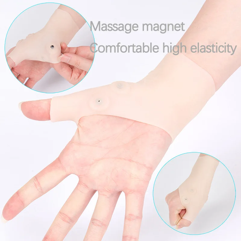 Magnetic Therapy Silicone Gloves Wrist Protector Wrist Sprains Fixed Protector Silicone Thumb Mouse Hand Protect,fingerless gloves,wrist brace,wrist guard,gym gloves,compression gloves,wrist straps,wrist support,wrist support band,finger guard,wrist sweatband