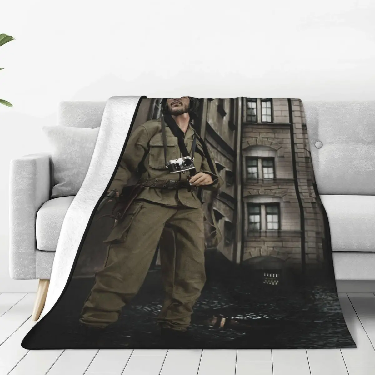 

Che Guevara Figure Blankets Fleece Cuba Hero Men Warm Throw Blankets for Outdoor Travel Bedroom Quilt
