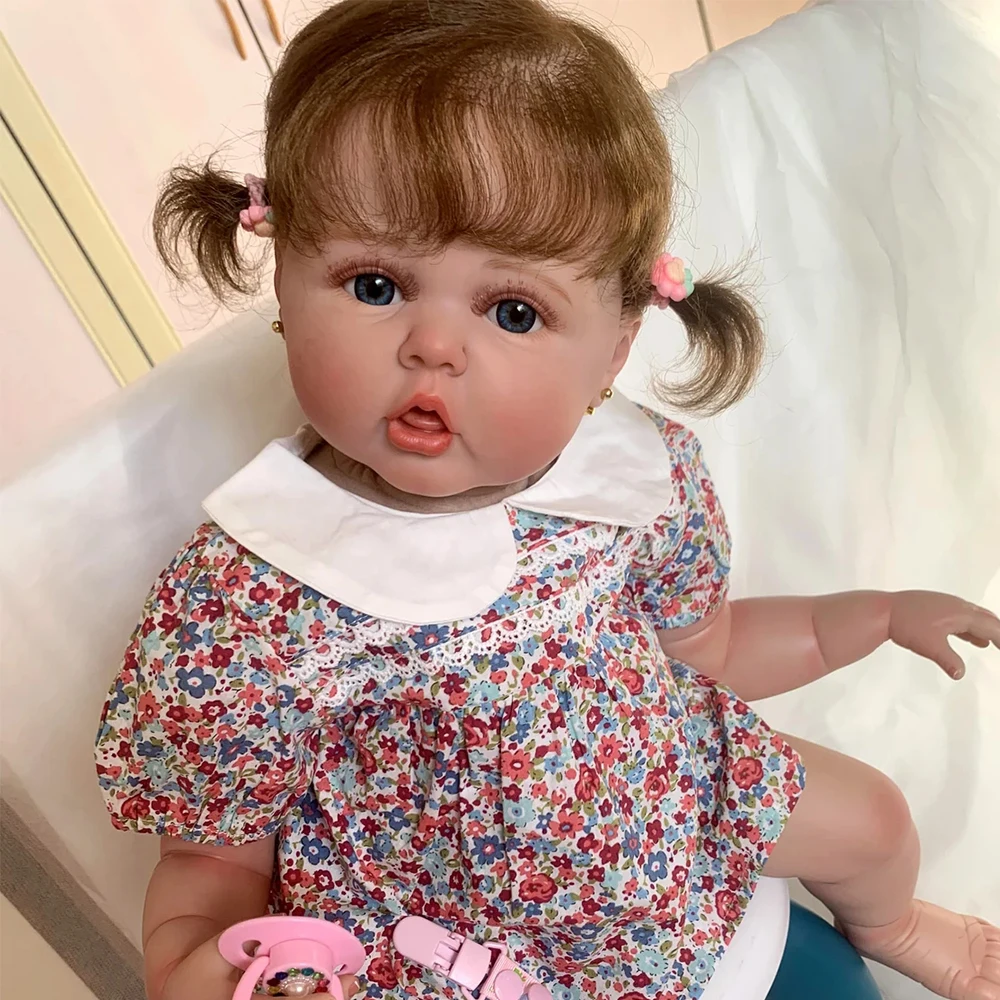 

60CM 3D-Paint Skin Soft Silicone Reborn Baby Girl Erin Realistic Princess Toddler Art Doll With Vascular Vein Dress Up Toys