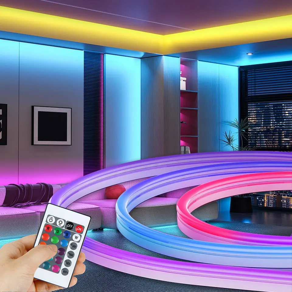 MXTIMWAN Ledstrip, 5 m, RGB-ledstrips, kleurverandering, leuke leds, app en afstandsbediening
