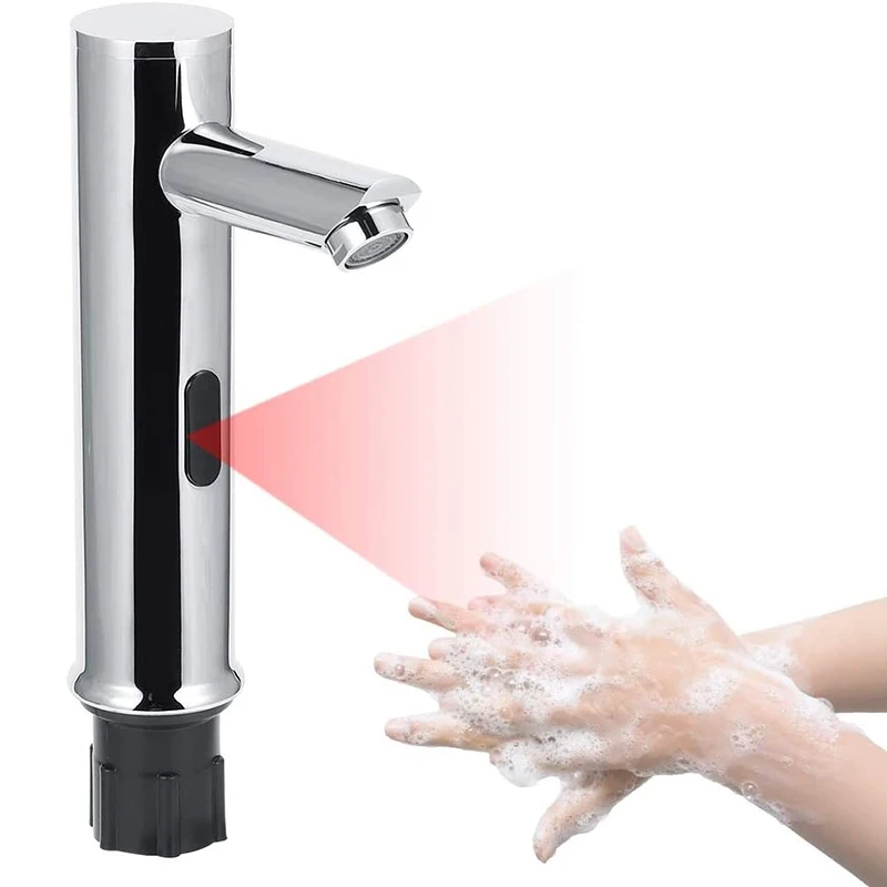 Sensor Faucet G1/2in Automatic Sensor Faucet Infrared Induction Hot and Cold Bathroom Basin Water Tap