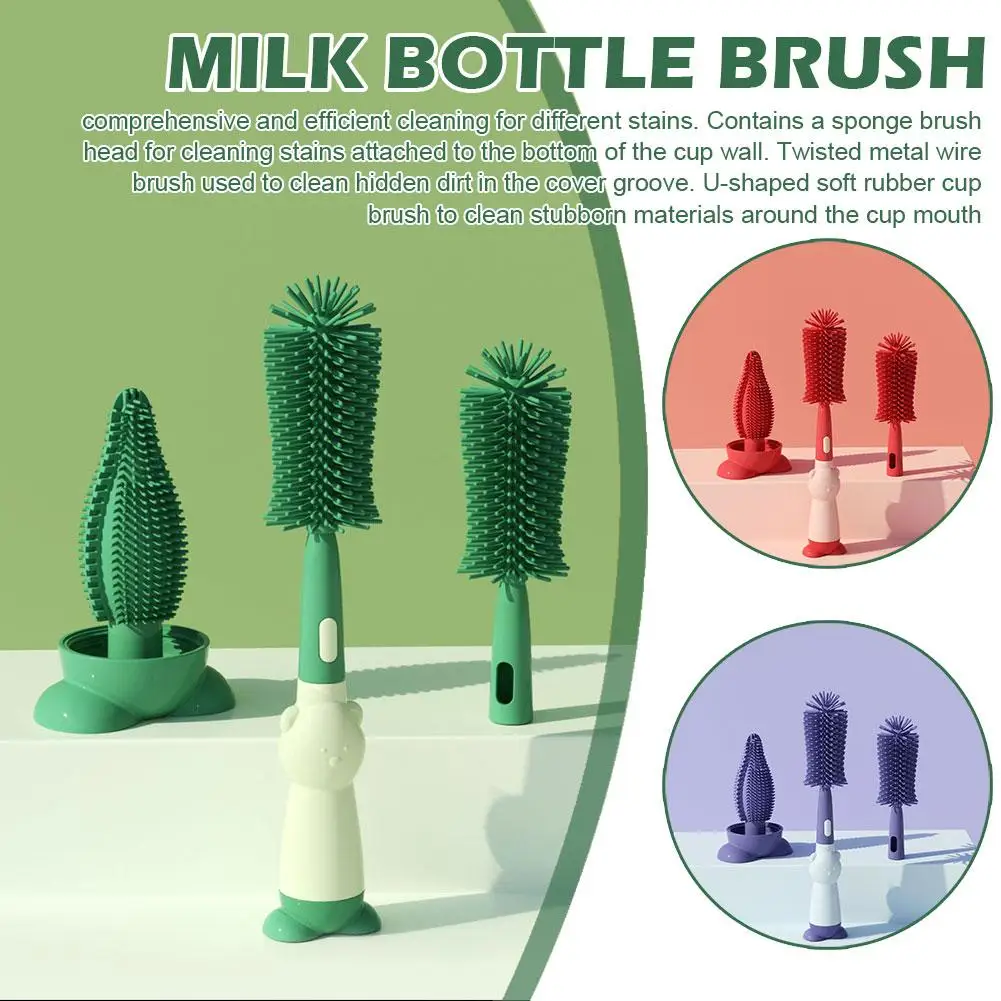 

3 In 1 Multi-function Carrot Shape Cup Brush Long Handle Kitchen Accessories Bottle Cleaner Cleaning Brush Brush Cleaning T1J6