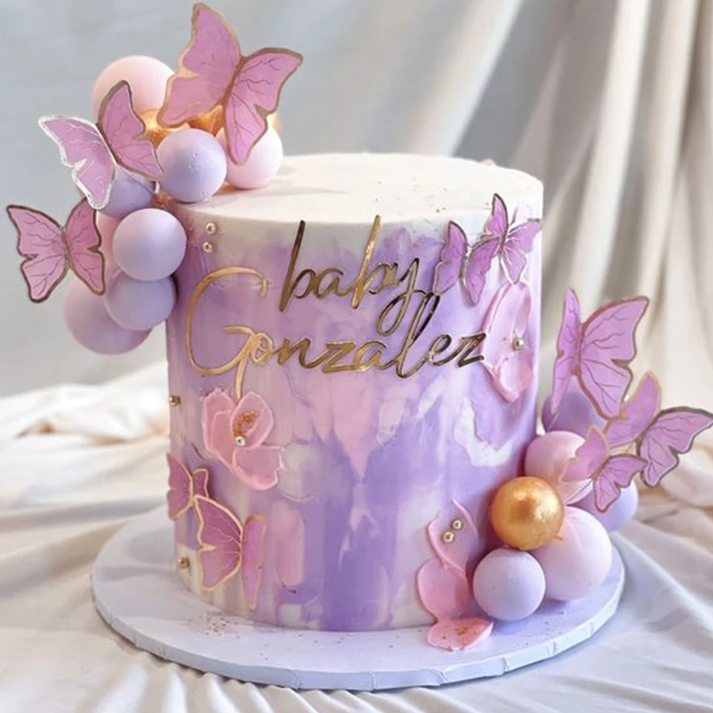 38 Decorazioni Per Torta A Forma Di Foglia Di Palma Viola: Per Feste E Compleanni - 3