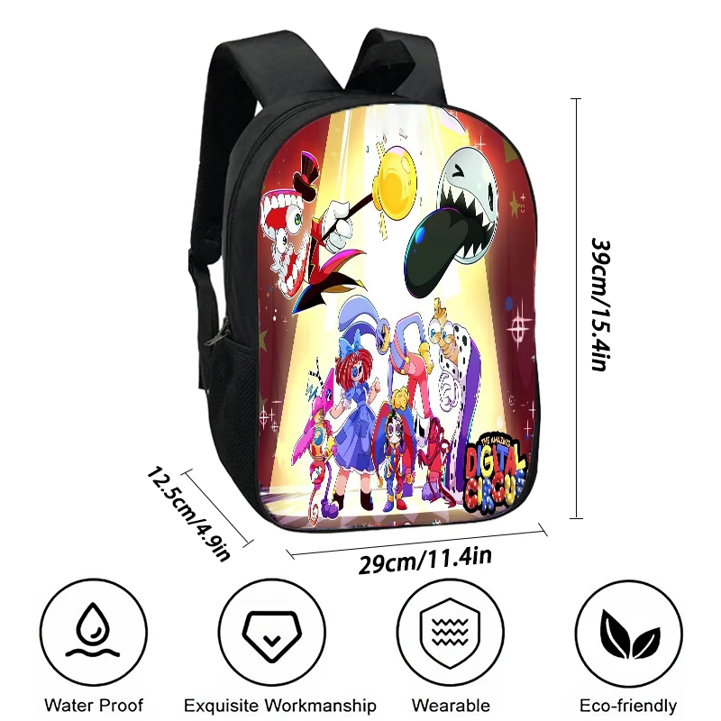 Mochila The Amazing Digital Circus School Backpack ,Cartoon Children Backpack,Large Capacity School Bags for Girls Boy Best Gift