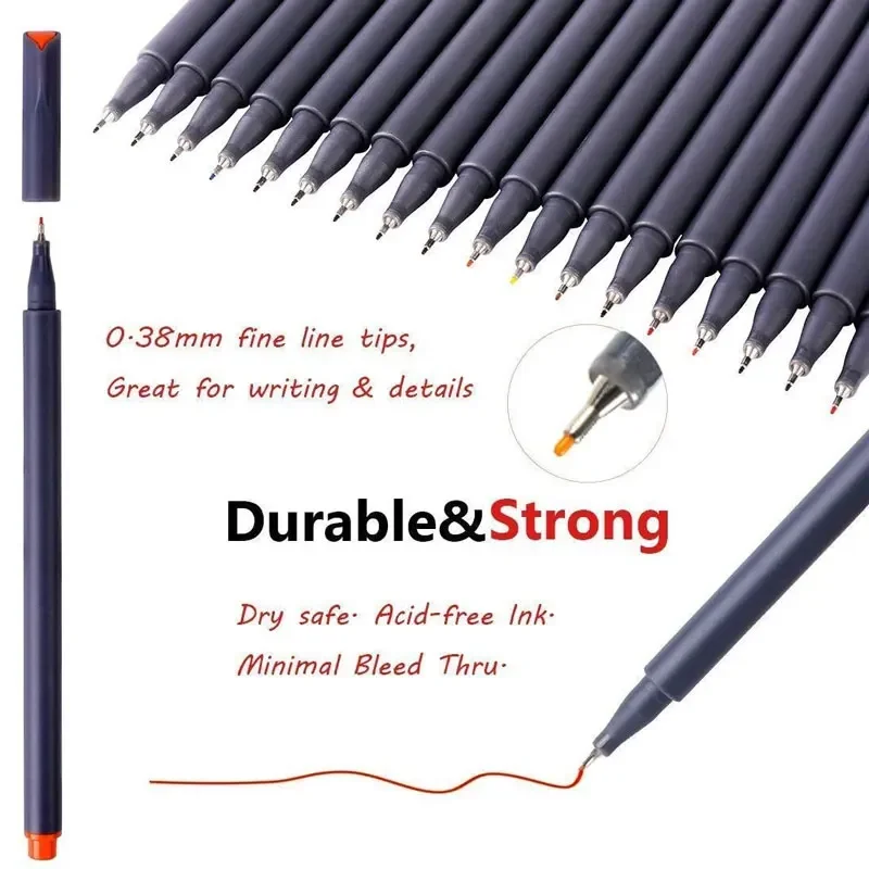 Art Marker 12 Colors Set Art Marker 0.38mm Micron Liner Fineliner Pens for Metallic Marker Draw Pen Color Sketch Stationery