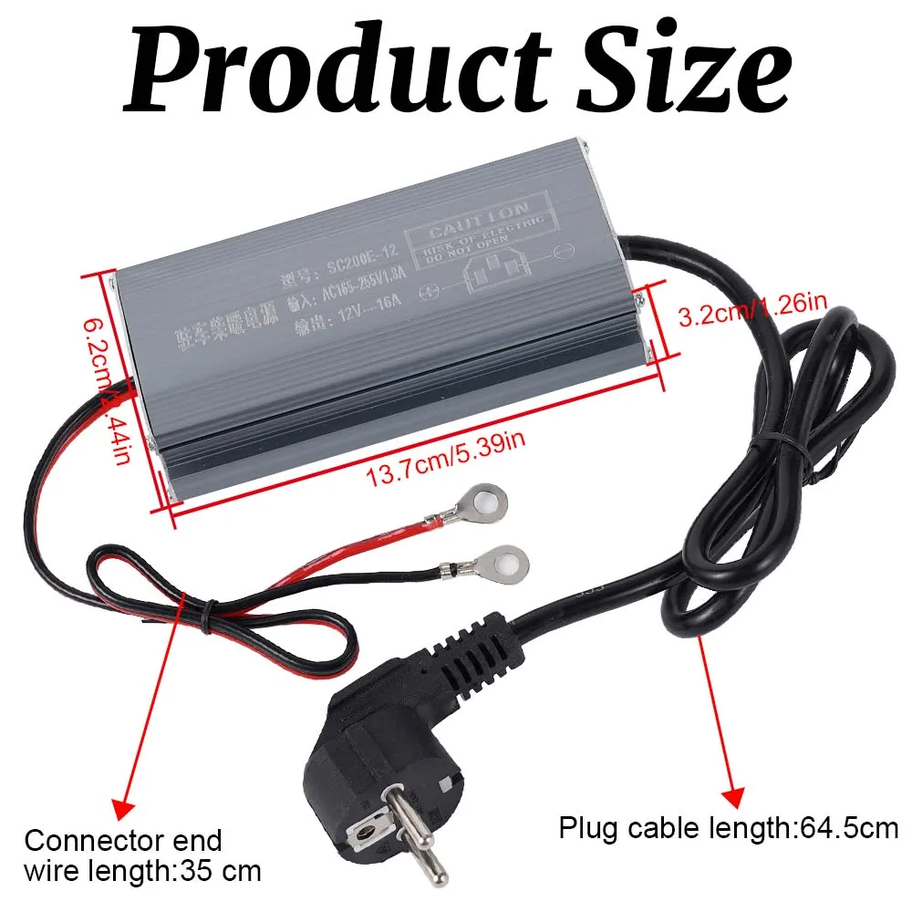 AC 165-255V에서 DC 12V 20A로 변환하는 전원 어댑터 35cm 65cm, 2KW 5KW 8KW 디젤 주차 히터용 M6 링 터미널 범용