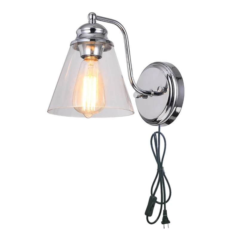 

Серебристая садовая настенная лампа, декоративное Уличное бра, настенные светильники для гостиной, промышленного балкона, лампа для спальни, освещение для дома