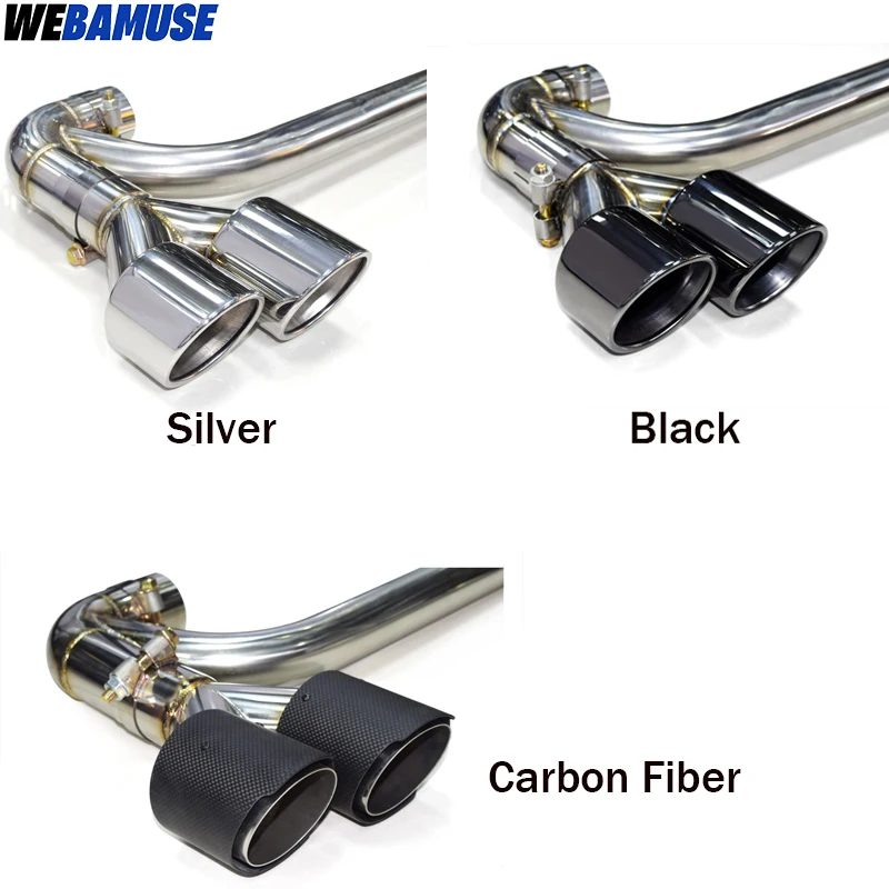 Muffler Tailpipe Exhaust System Upgrade Four Outlet Tailpipe Tip Stainless Steel Carbon Fibre for BMW X3 X4 F25 F26 2012 -