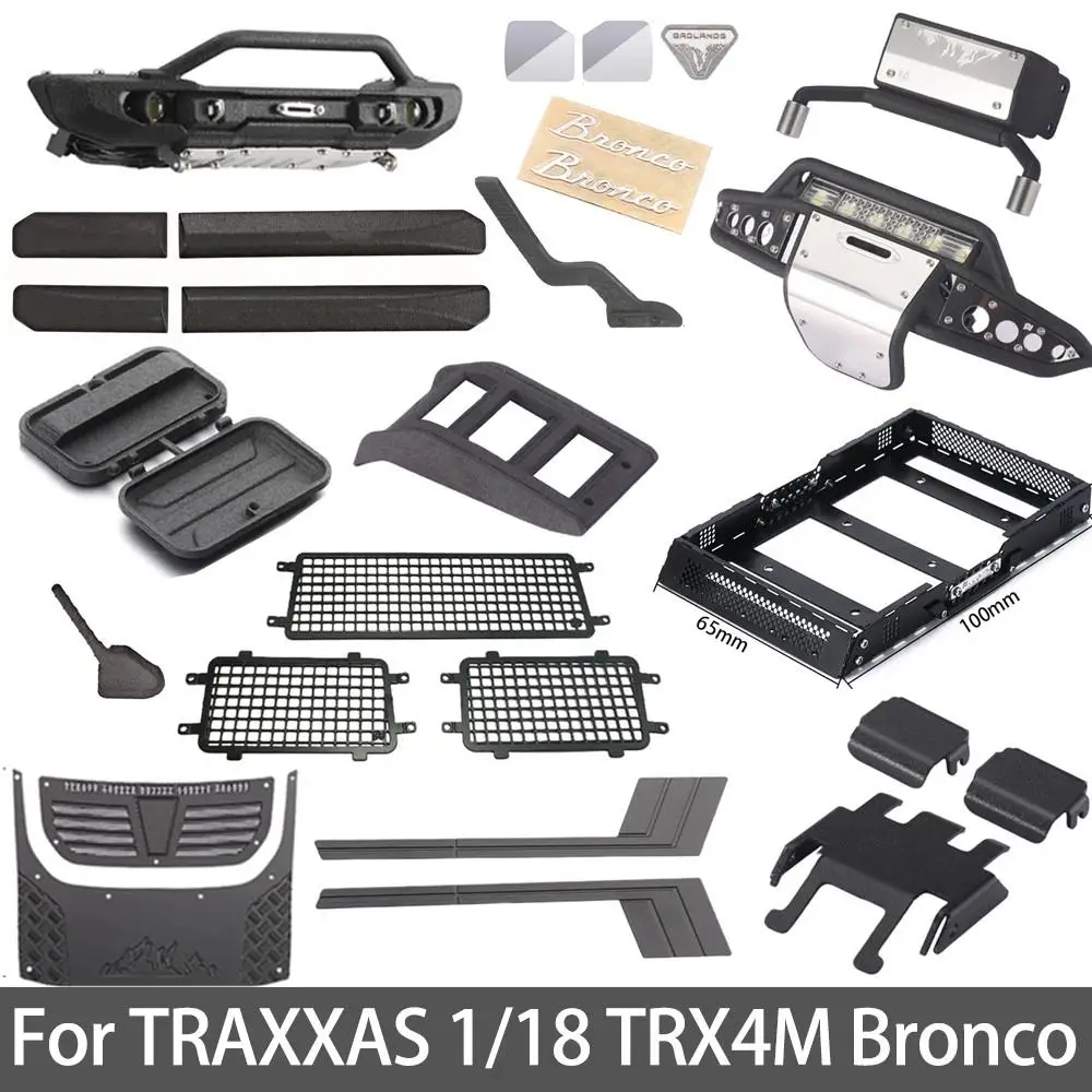 Specchietto Retrovisore Paraurti Parafango Paralume Tubo Di Scarico Telaio Finestra Rete Per Traxxas Trx4M 1/18 Trx4M Bronco Rc Auto Aggiornamento Par