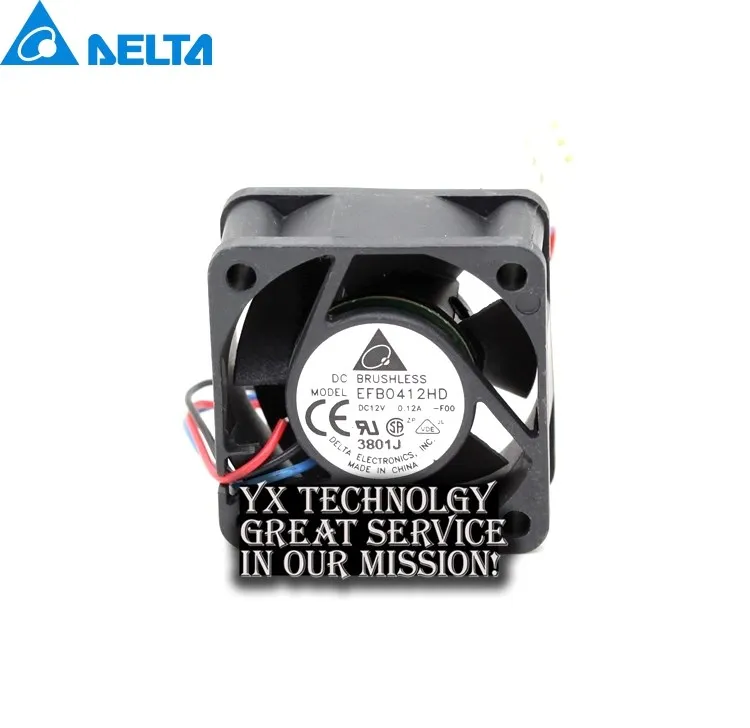 

New 4cm 40mm EFB0412HD 4020 12V 0.12A three wire cooling fan speed switch for 40*40*20mm for Delta