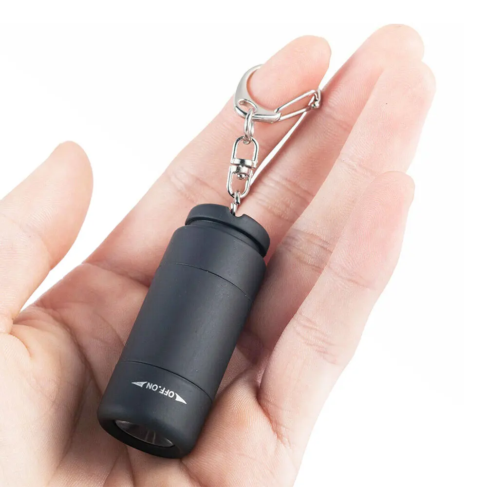 Mini Torch Light USB Rechargeable Pocket Keychain Flashlights Waterproof Outdoor Hiking Camping
