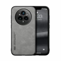 Magnetic Matte Leather Shockproof Case with Enhanced Camera Protection for Realme 12 5G (Light Grey)