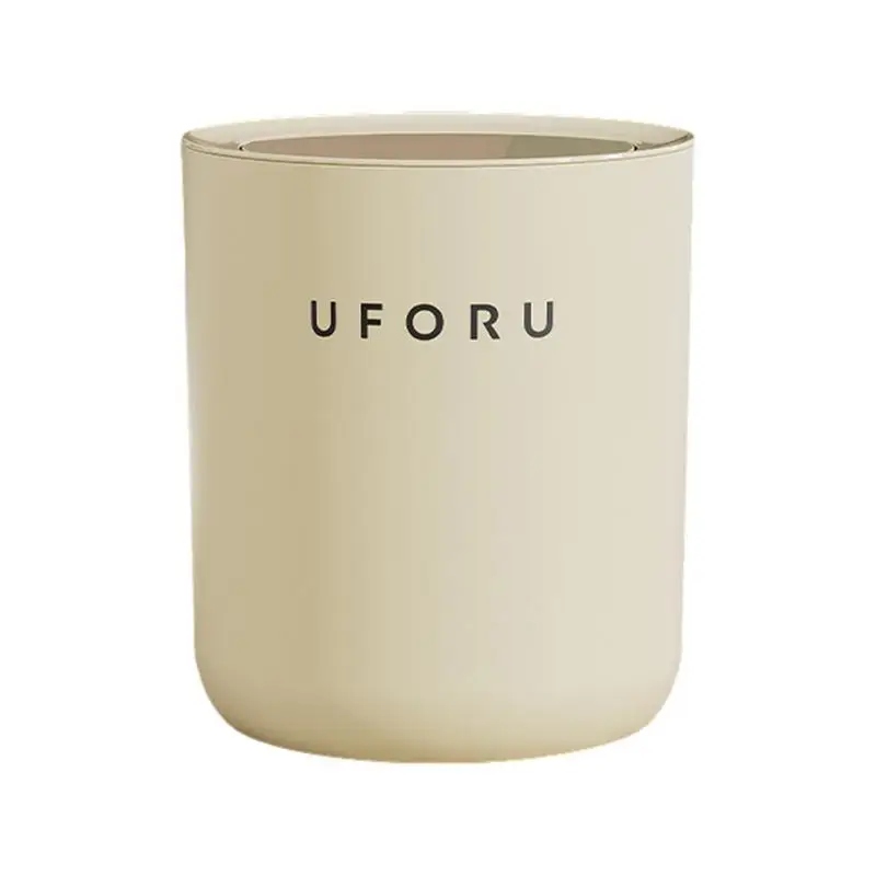 

Garbage Can With Lid Small Garbage Can Modern Waste Paper Basket Trash Can Cream Color Round Trash Bin Waste Garbage Can Basket
