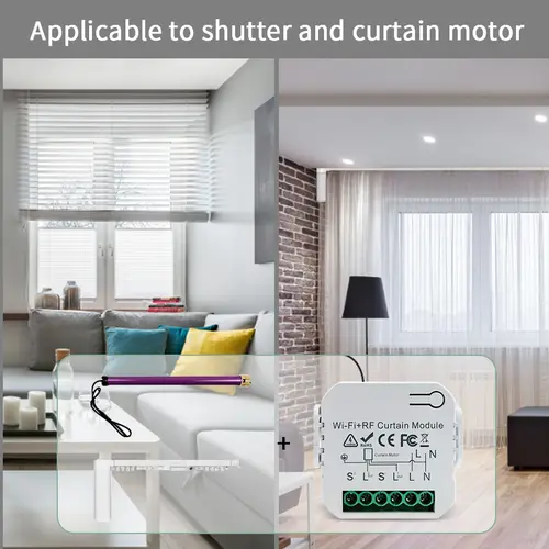Tuya WiFi Smart Curtain Switch Roller Blinds Shutter Module 433MHz RF Remote Control Works With Alexa Google Home Assistant - Image 3