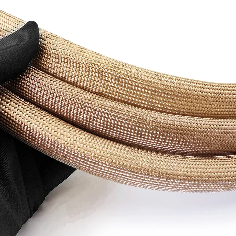 1mm/2/3/4/5-30mm Geflochtene Glasfaserhülle 800°C Hochtemperatur-Kabelummantelung Hitzeschutzmanschette Chemikalienbeständiges Glasfaserröhrchen – Detail 3