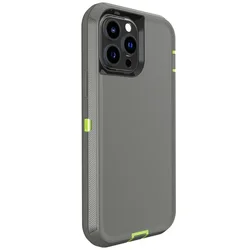 Luxury 3 - in - 1 Shockproof Armor Case with Soft Bumpers and Protective Hard Cover for 6 PLUS or7 8 PLUS (Green Dark Grey)
