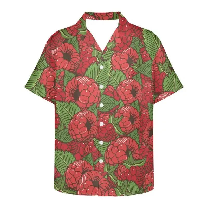 thumbnail image 1 of Camisa de tomate para hombre, camisa de manga corta con estampado de frutas en 3D para hombre, ropa informal de moda con botones y solapa, camiseta de gran tamaño, 1 of 5