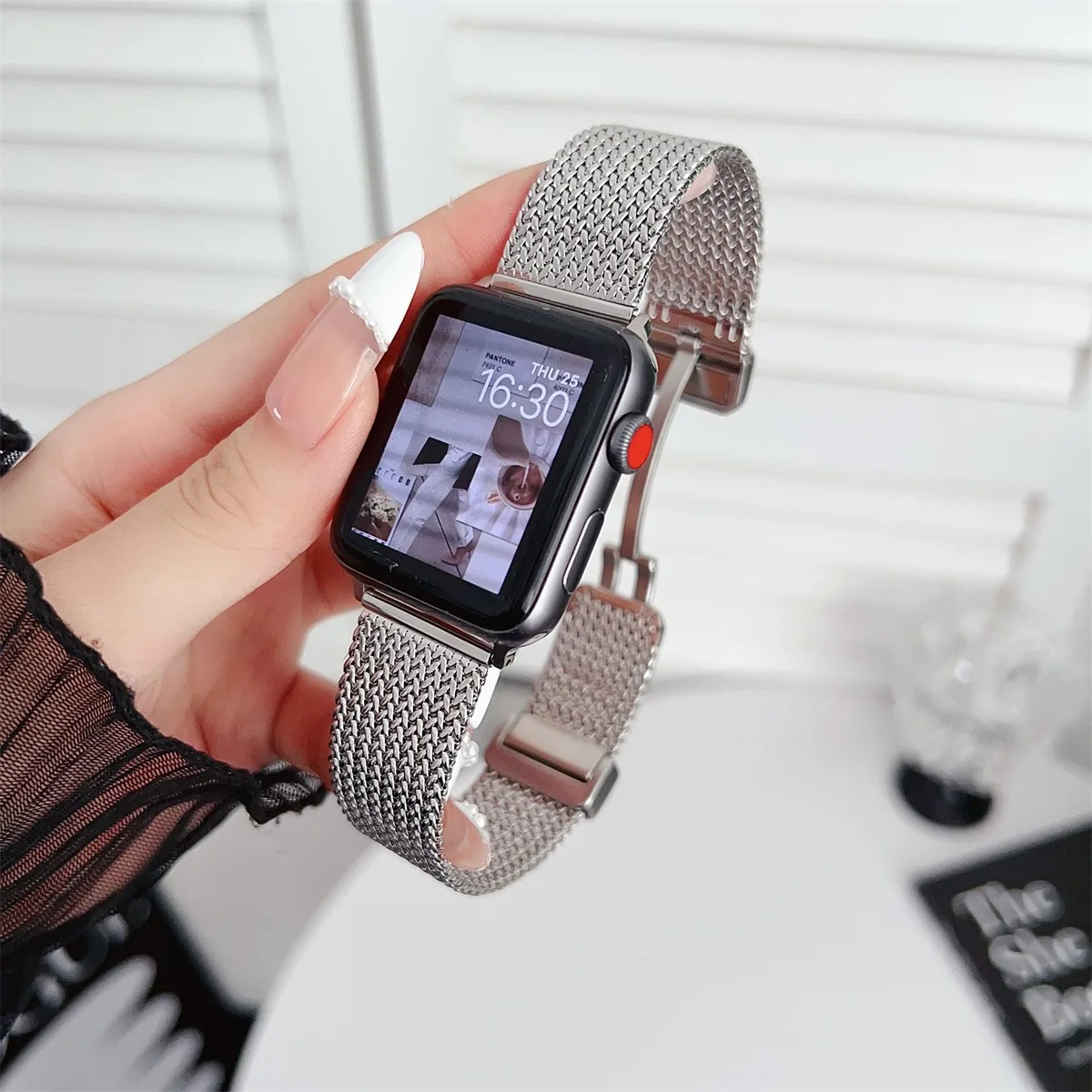 Curea de ceas pentru iWatch 42/44/45/49mm 38/40/41mm, metalică, la modă, pentru seria de ceasuri Ultra2 Se 9/8/7/6/5/4/3/2/1_voghion.com