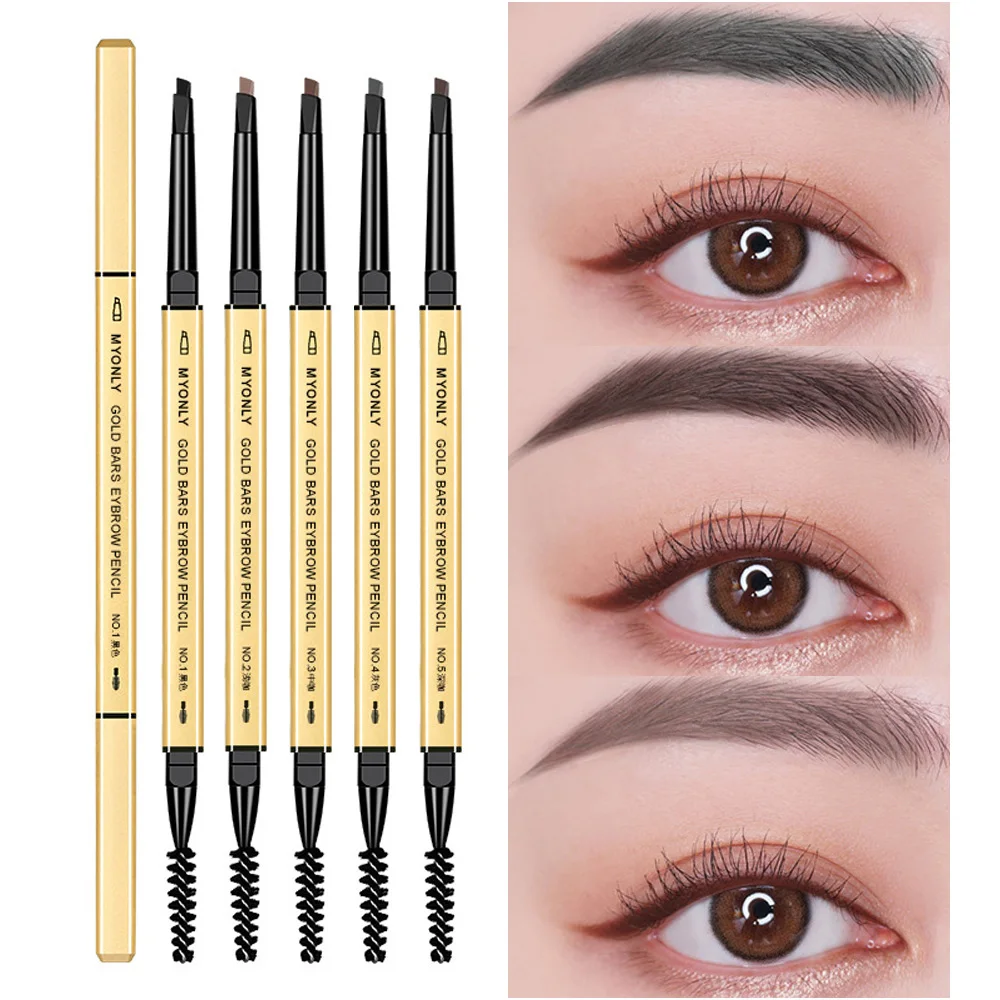 

Automatic Eyebrow Pencil 5 Colors Natural Makeup Double Head Waterproof Long-Lasting Easy Ware Eyebrow Pen With Eyebrow Brush