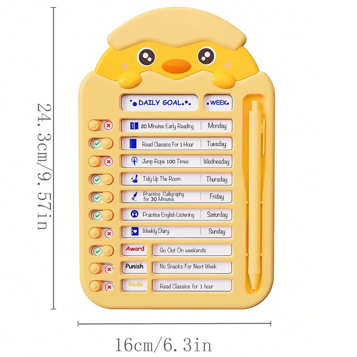 1 PC Self-discipline clock card, children's schedule, make a daily plan, time management for kids boys girls 6