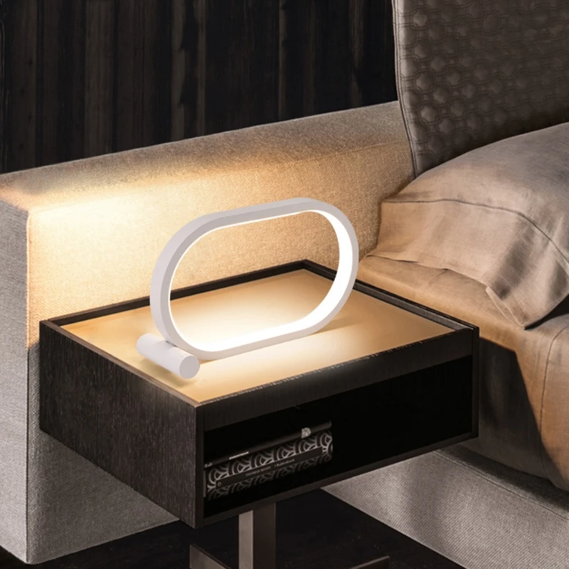 

69HC LED Modern Table Light Round Bedroom Desk Lamps Reading for Touch