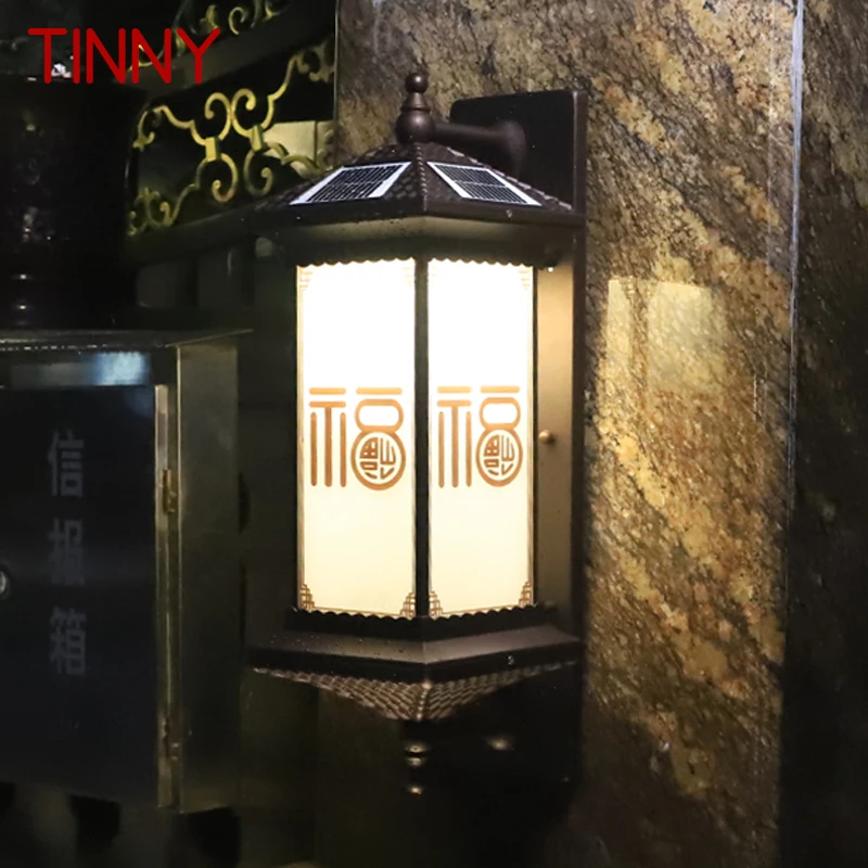 

TINNY Solar Wall Lamps Outdoor Black Sconce Light With Remote Control LED Waterproof IP65 for Home Balcony Courtyard