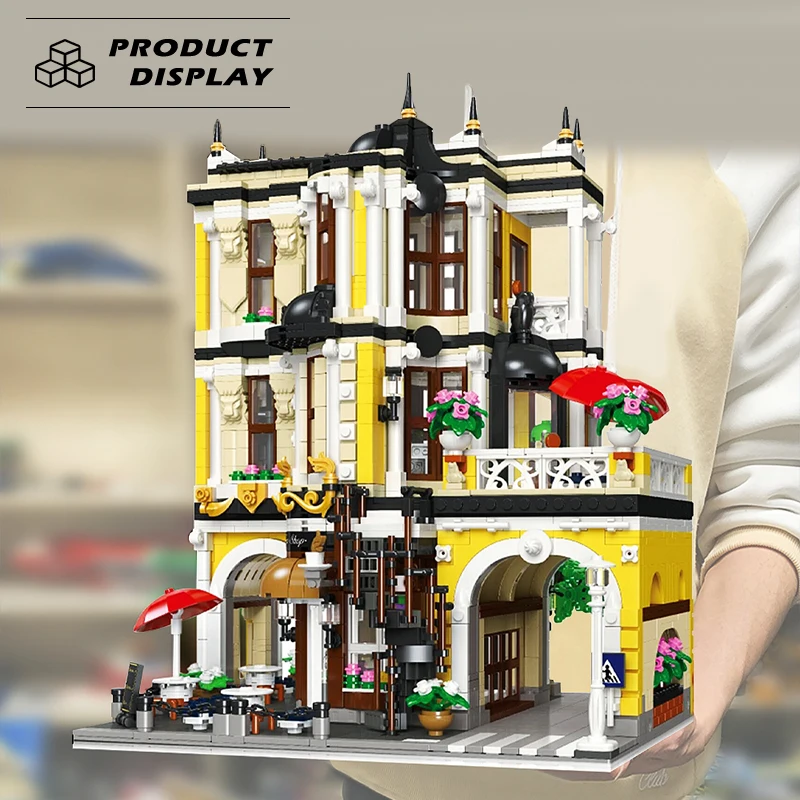 

Street View The Tea Shop Building Blocks Ideas City Store Model MOC Creative Expert Bricks Assembly Toys For Kids Christmas Gift