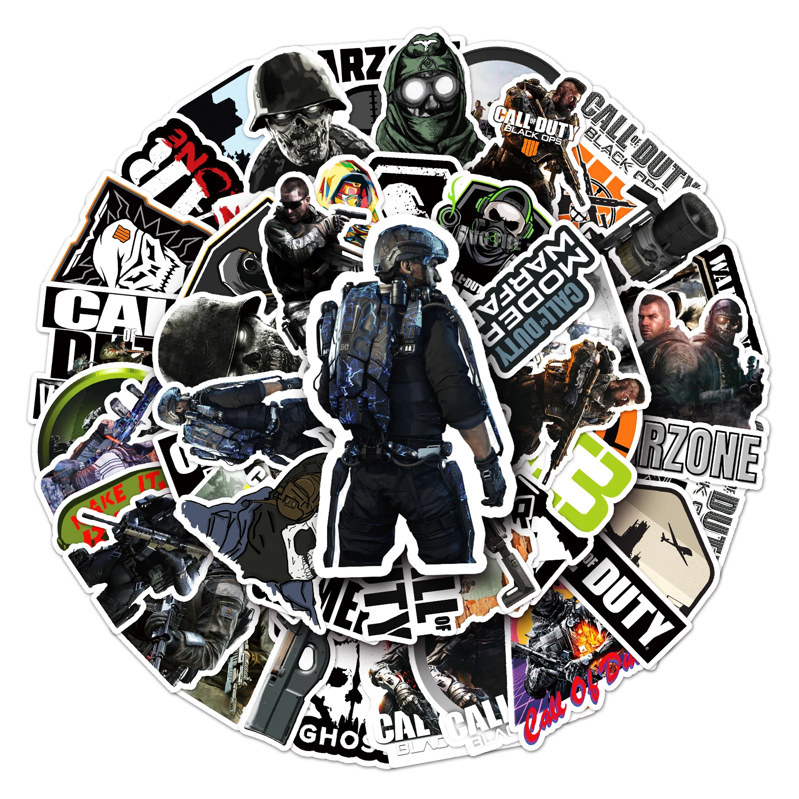 10/30/50PCS Cool Call of Duty COD Stickers Graffiti Decal Phone Suitcase Laptop Skateboard PVC DIY Classic Toy Decoration Gift graffiti stickers