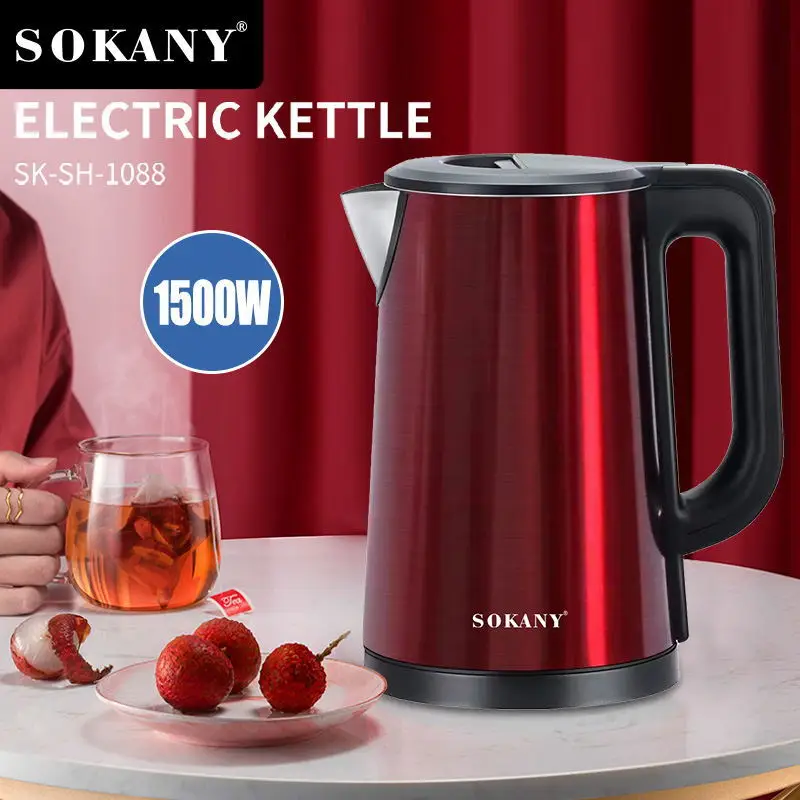 Red 2.5L Electric Kettle Fast Hot Boiling 1500W Stainless Kettle