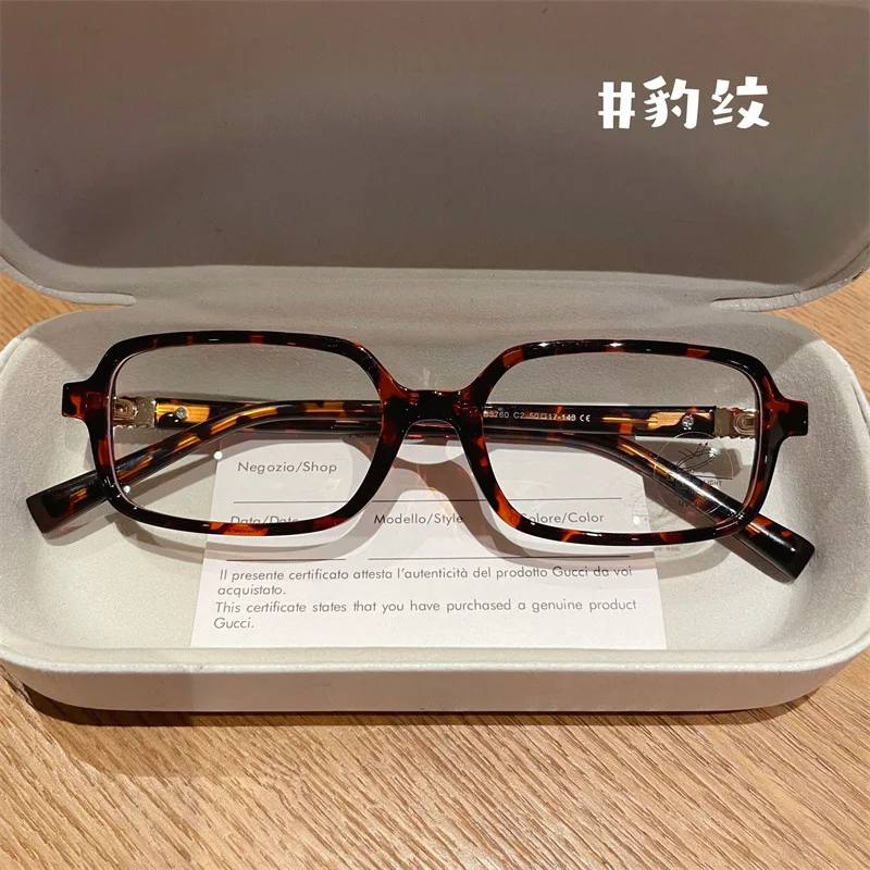 1/2 Stück Myopie-Brille, Schildpatt, schwarze Anti-Blaulicht-Rechteckbrille, flache Lichtbrille, die während der Arbeit getragen werden kann – Detail 11