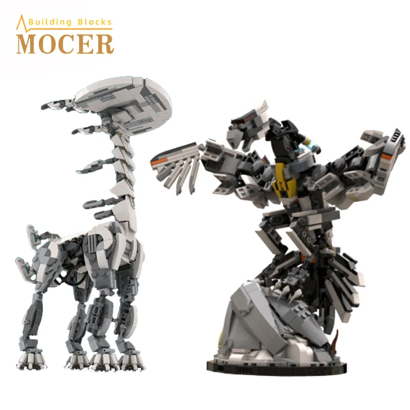 Mover Ideas Game Horizoned Zero Dawn Machine Monster Set Stormbird Tallneck Clawstrider Tremalusk Building Blocks Giocattoli Regalo