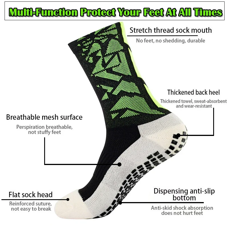 

1 Pairs Non-slip Silicone Bottom Camo Soccer Men Women Sports Football Rugby Tennis Volleyball Badminton Socks