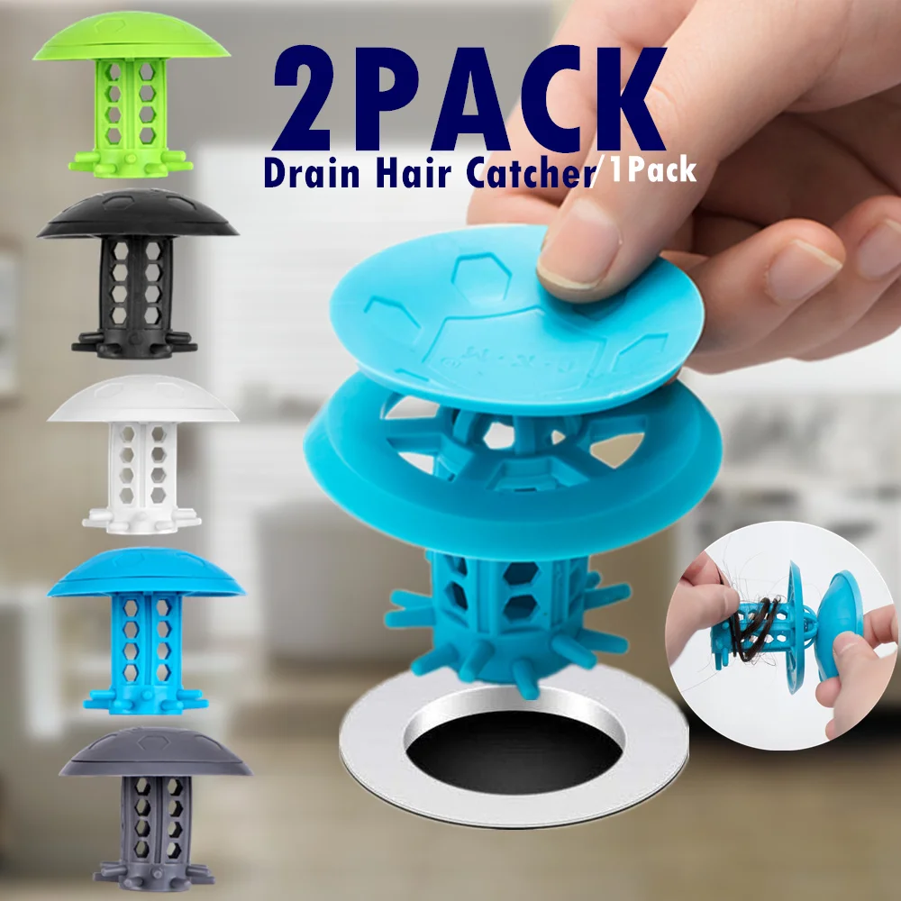 TXM Drain Hair Catcher 2 Pack, Tub Shower Drain Protector Sink