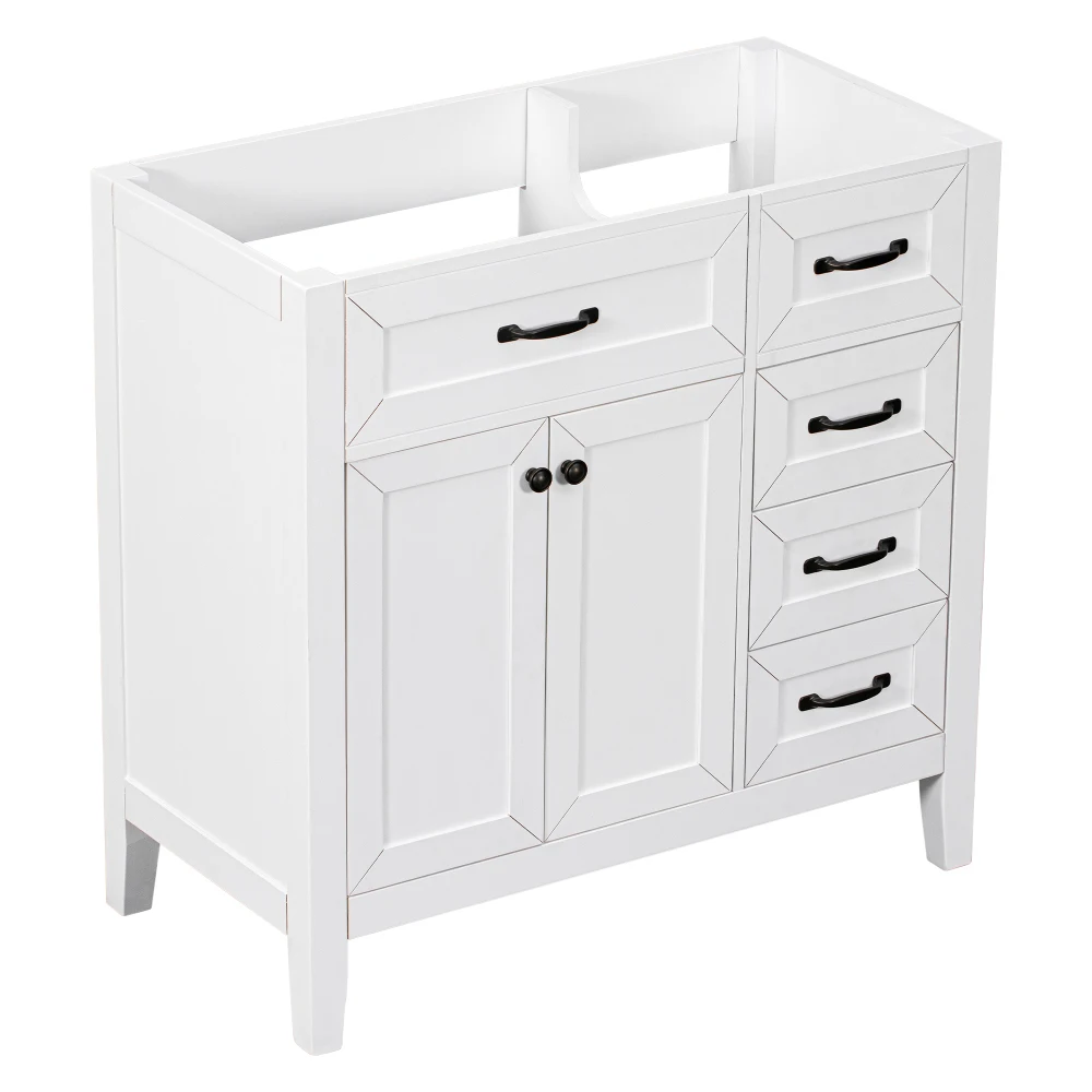 36" Bathroom Vanity with Sink Combo, White Bathroom Cabinet with Drawers, Solid Frame and MDF Board 5
