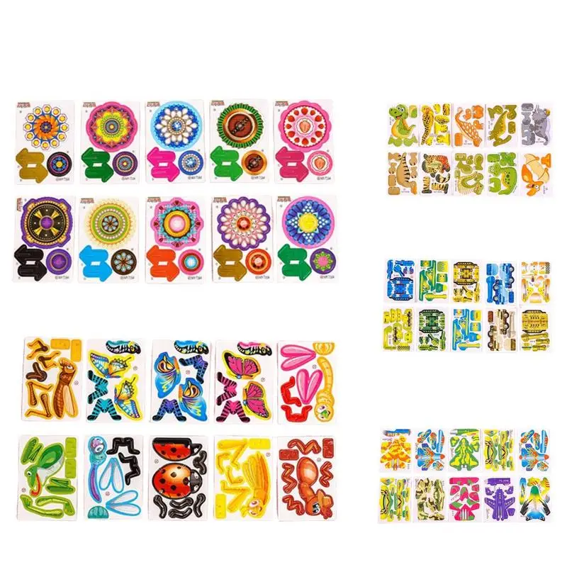 Animal 3D Puzzle For Kids Early Education DIY Sticker Puzzles DIY Manual Assembly EVA Puzzle Toys For Kids Children Play